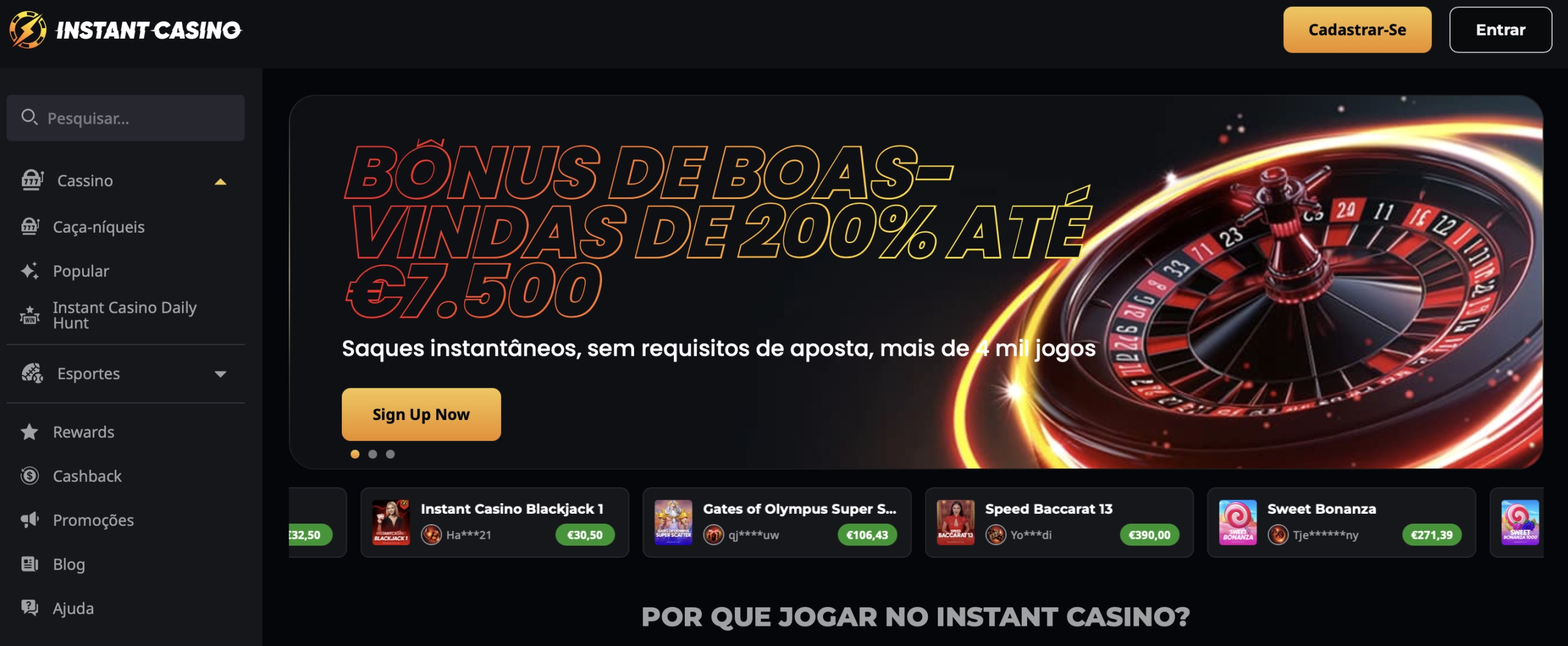 Instant Casino Portugal online – levantamentos em 10 minutos 2026